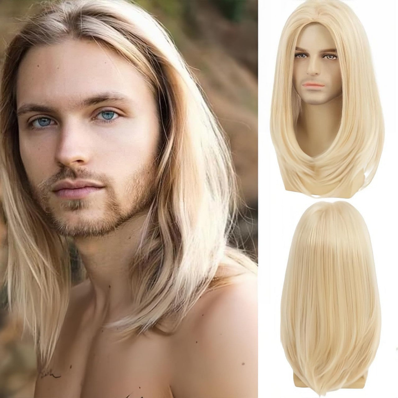 Men's Handsome Hair Mid-length Straight High Temperature Chemical Cos Wig