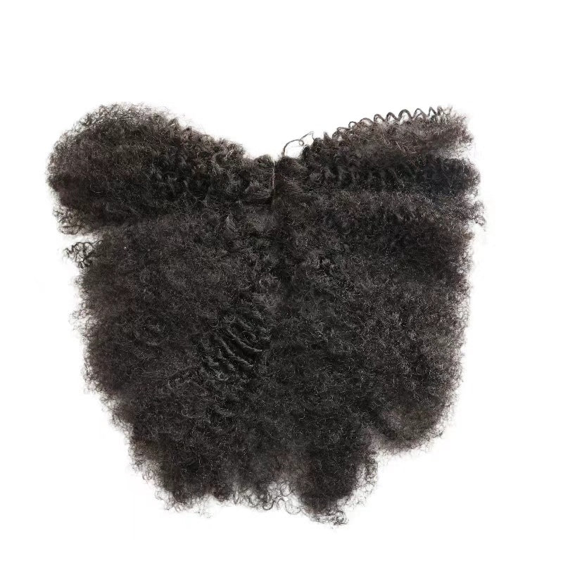 Protein Silk Weft Piece African Long Roll Wig Short Curly Hair