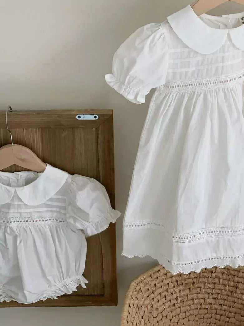 Style Dress Lace Doll Collar White Romper Jumpsuit, Climbing Suit