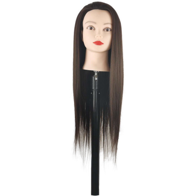 Head Braided Hair Practice Mannequin Hairdressing Cutting Wig Ponytail