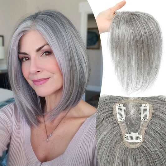 Women's Hair Supplementing Piece Human Cover Gray Other Wig