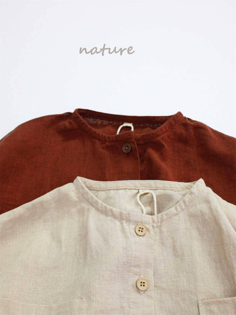 Children's Color Cardigan Spring Korean Style Tone Long Sleeve Thin Tops Children's Shirt
