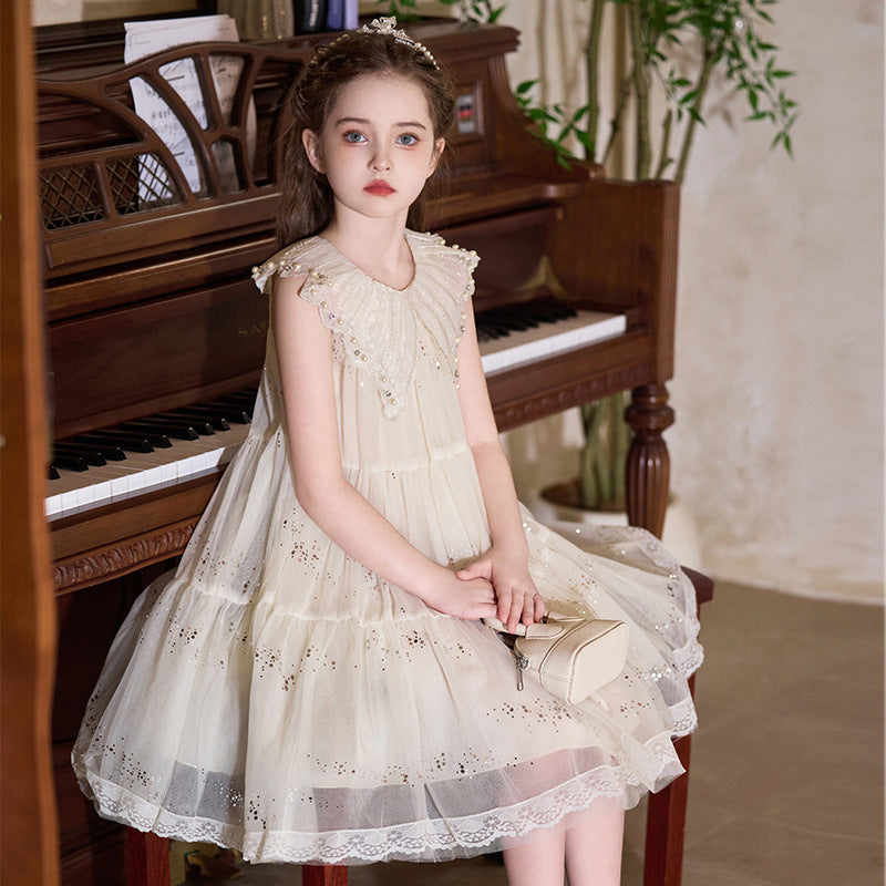 Children's Western Style Super Fairy Gauze Thin Vest Doll Collar Children's Dress