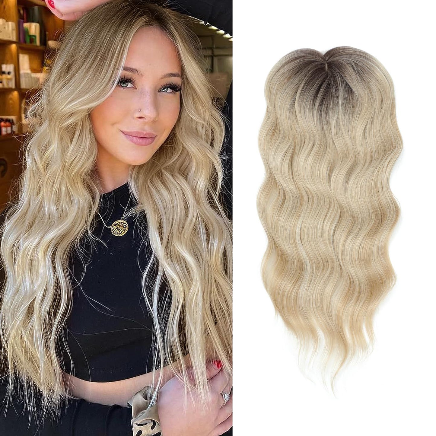 Women's Hair Piece Hand-woven Lace Hairpiece Big Wig Long Curls