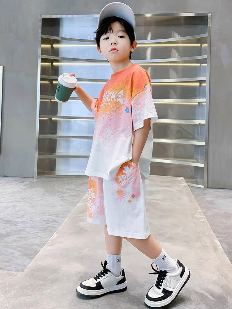 Children's Clothing Boys Summer Sports Thin Medium Big Cool Children's Suit