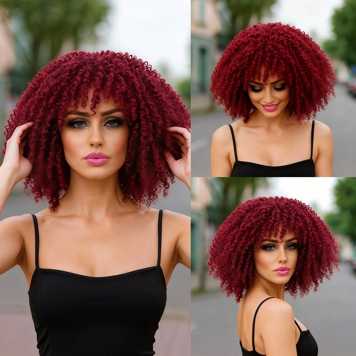 Fiber Female Head Cover African Small Wig Short Curly Hair