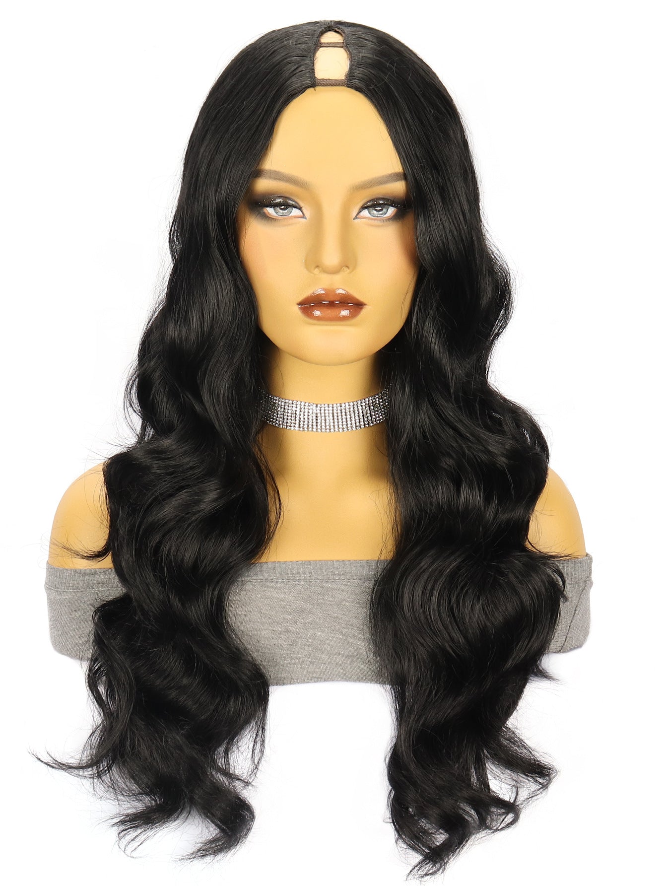 Curly Hair Mixed With Golden Big Wave Synthetic Wig Long Curls