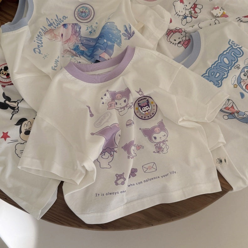 Children's Cute Summer Boys Woven Clothing Hand-held Children's T-shirt