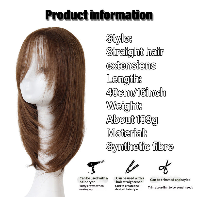 Women's Net Artificial Human Hair High-level Collarbone Length Haircut Wig