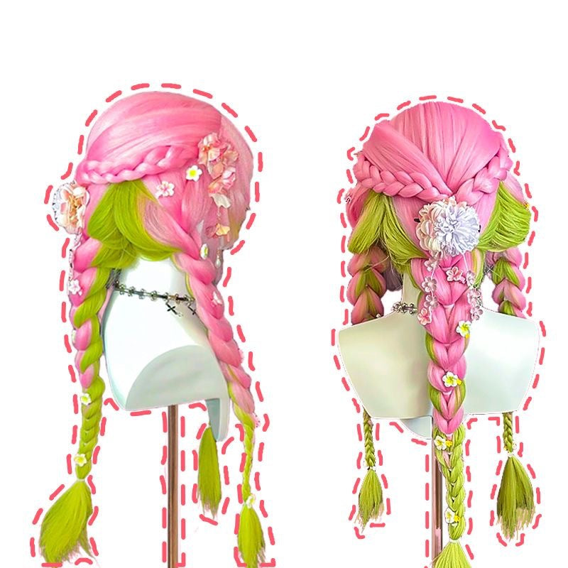 No Honey Glass Gradient Bold Twist Braid Shape Cos Wig