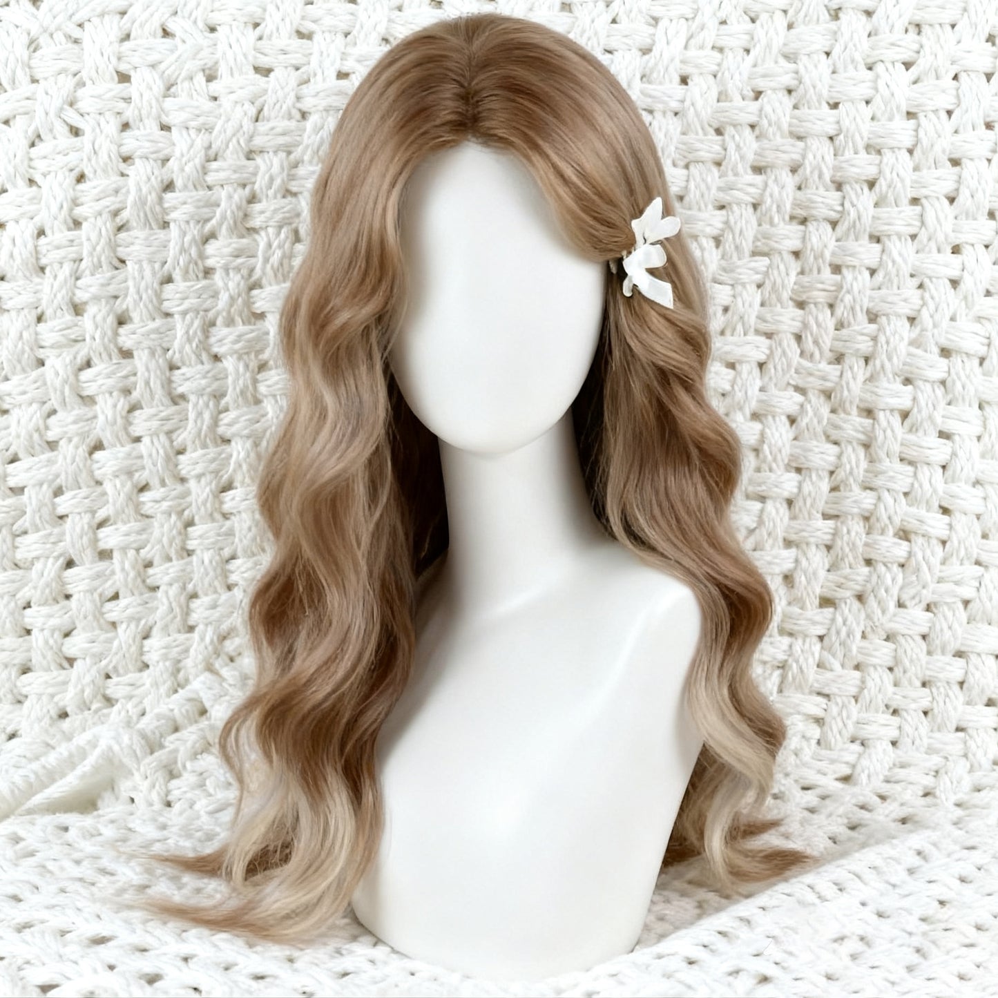 Female Forehead Lace Curly Hair Bangs Long Straight Wig