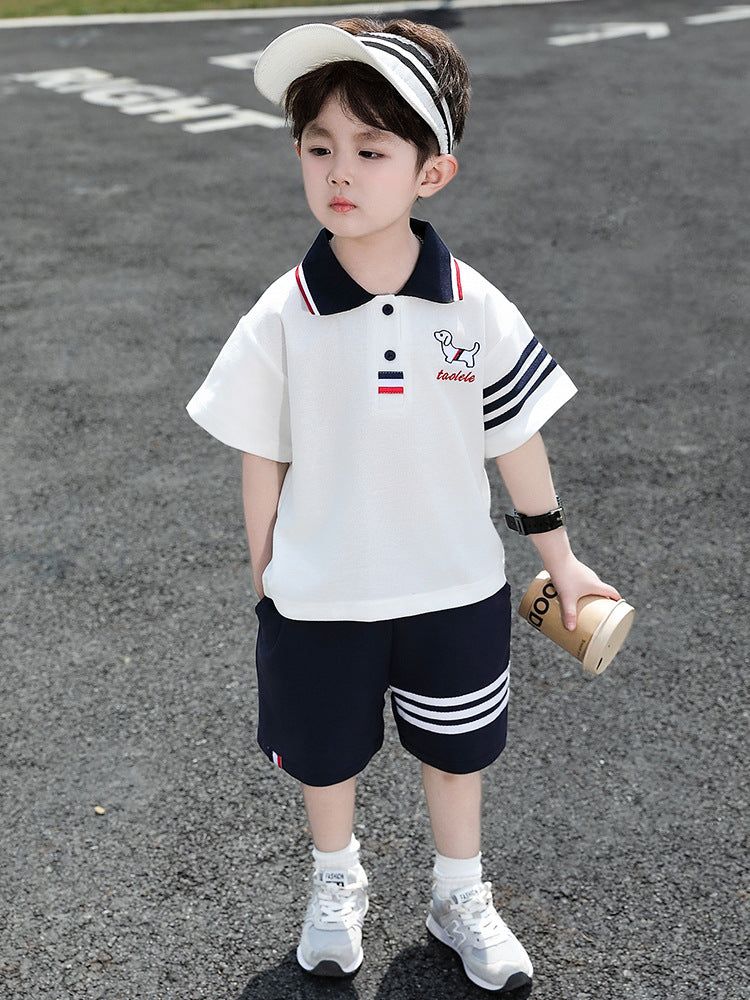 Children's Summer Short-sleeved Clothing Thin Boy's Dog Children's Suit