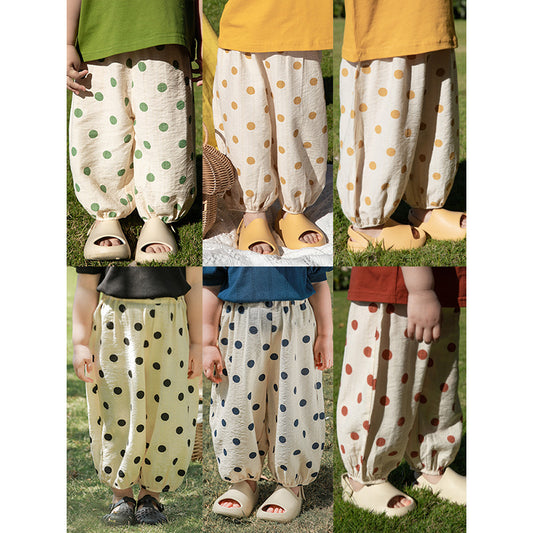 Children's Polka Dot Casual Outdoor Ice Silk Trousers Children's Pants