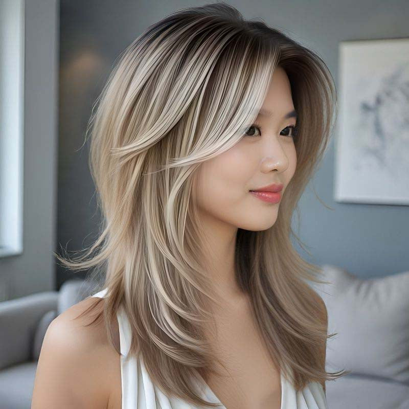 Bangs Gradient Chemical Fiber Mechanism Rose Net Head Wig Short Straight Hair