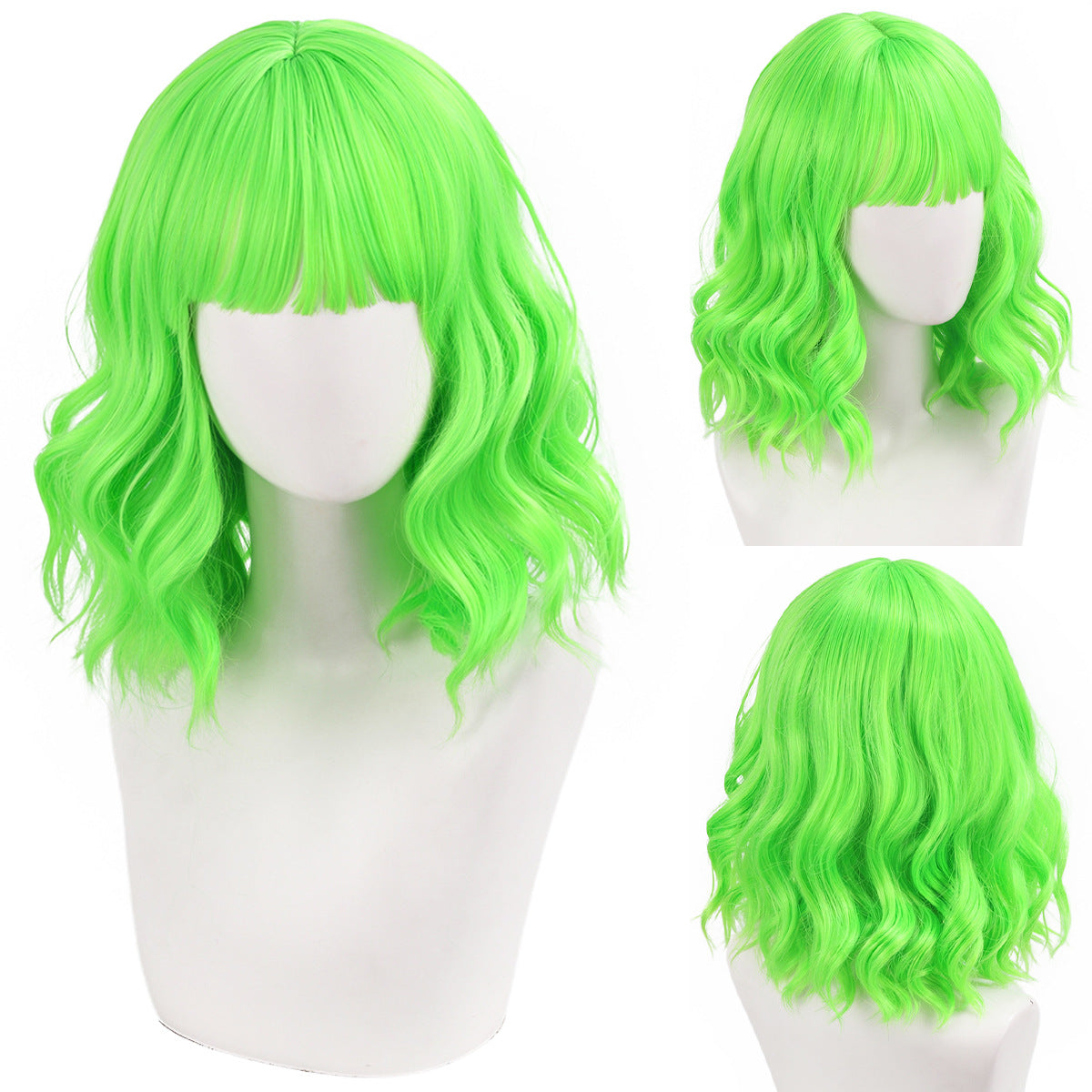 Versatile Comfortable Fringe Festival Water Ripple Wig Short Curly Hair