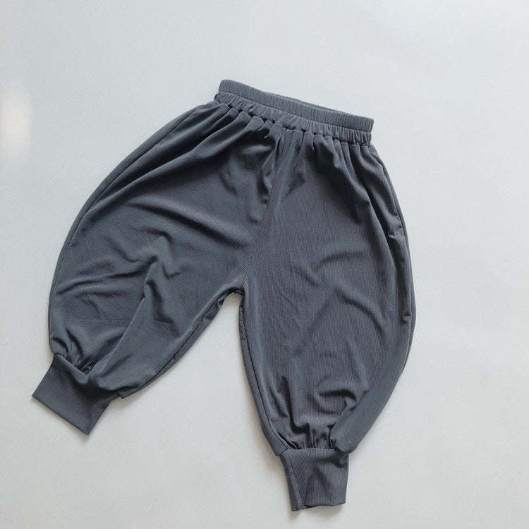 Children's Cool Summer Shaking Korean Style Loose Wide Leg Ice Silk Children's Pants