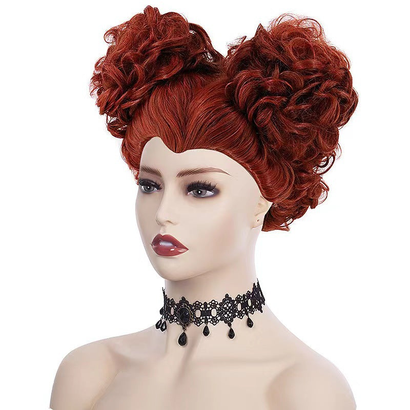 Cool Witch Also Crazy Red Queen Wig Short Curly Hair