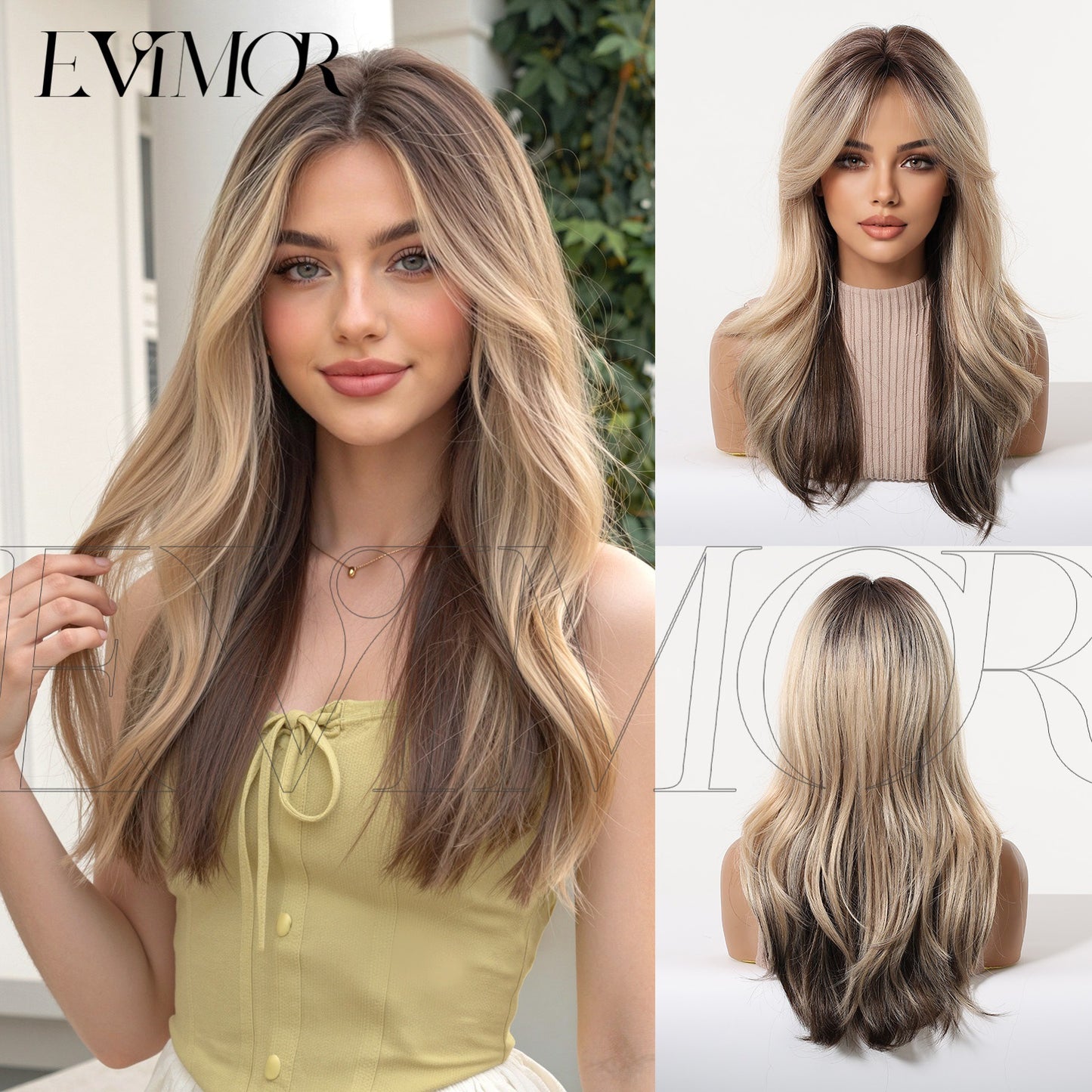 Sier Gray Gradient Mid-length Fiber Natural Fluffy Wig Long Curls