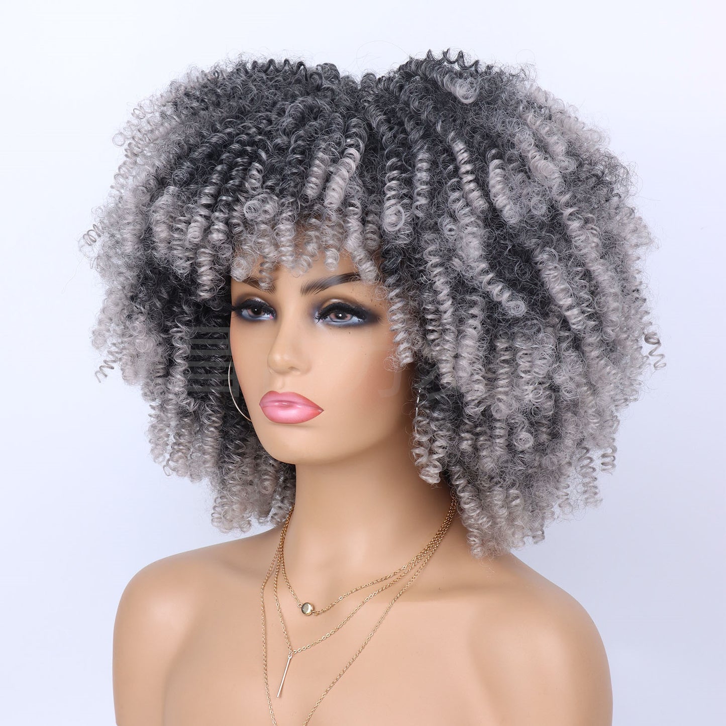 Women's Afro African Small Volume Fluffy Head Wig Short Curly Hair