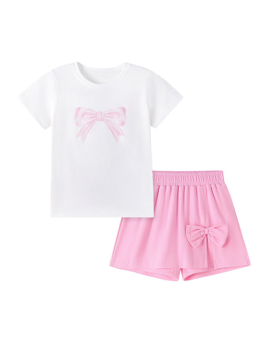 Women's & Children's Summer Cute Bow Clothing Children's Suit