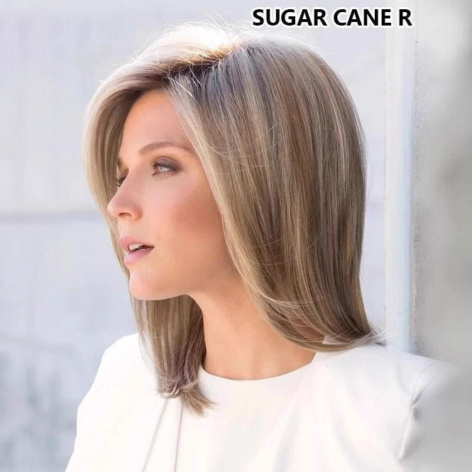 Slouchy Female Split Rose Net Fiber Wig Short Straight Hair