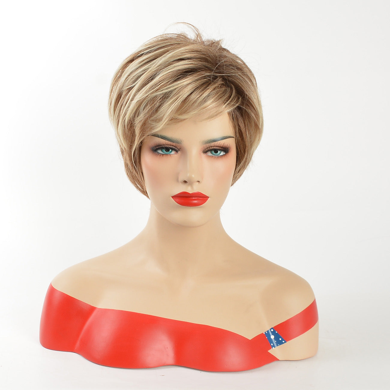 Durable Women's Fashion Curly Head Cover Wig Short Straight Hair