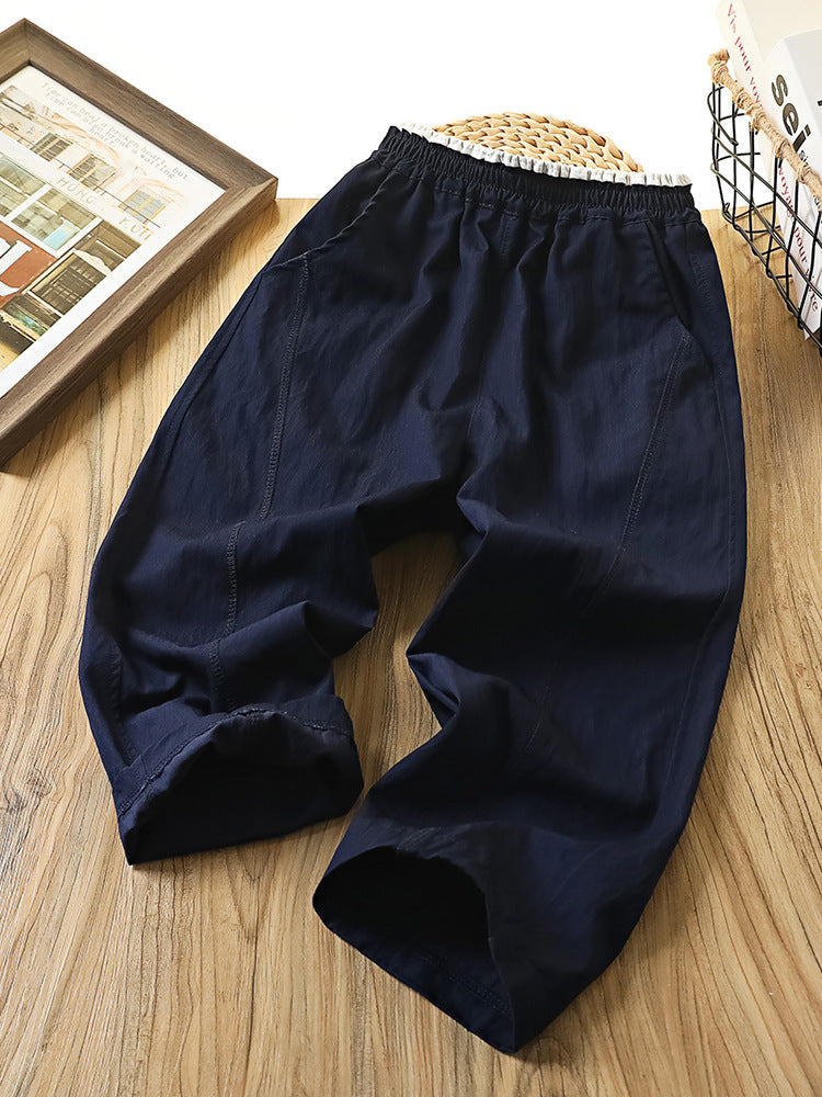 Children's Boy Summer Cool Feeling Trousers Fashion Light Medium Big Children's Pants