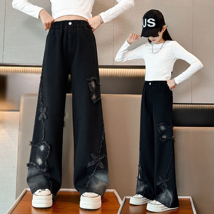 Children's Black Outerwear Clothing Crawler Thigh Type Children's Pants