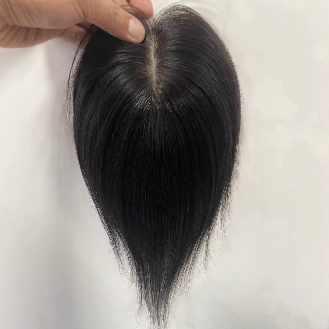 Women's Real Hair Hand-woven Double-handed Needle Top Fluffy Cover Wig