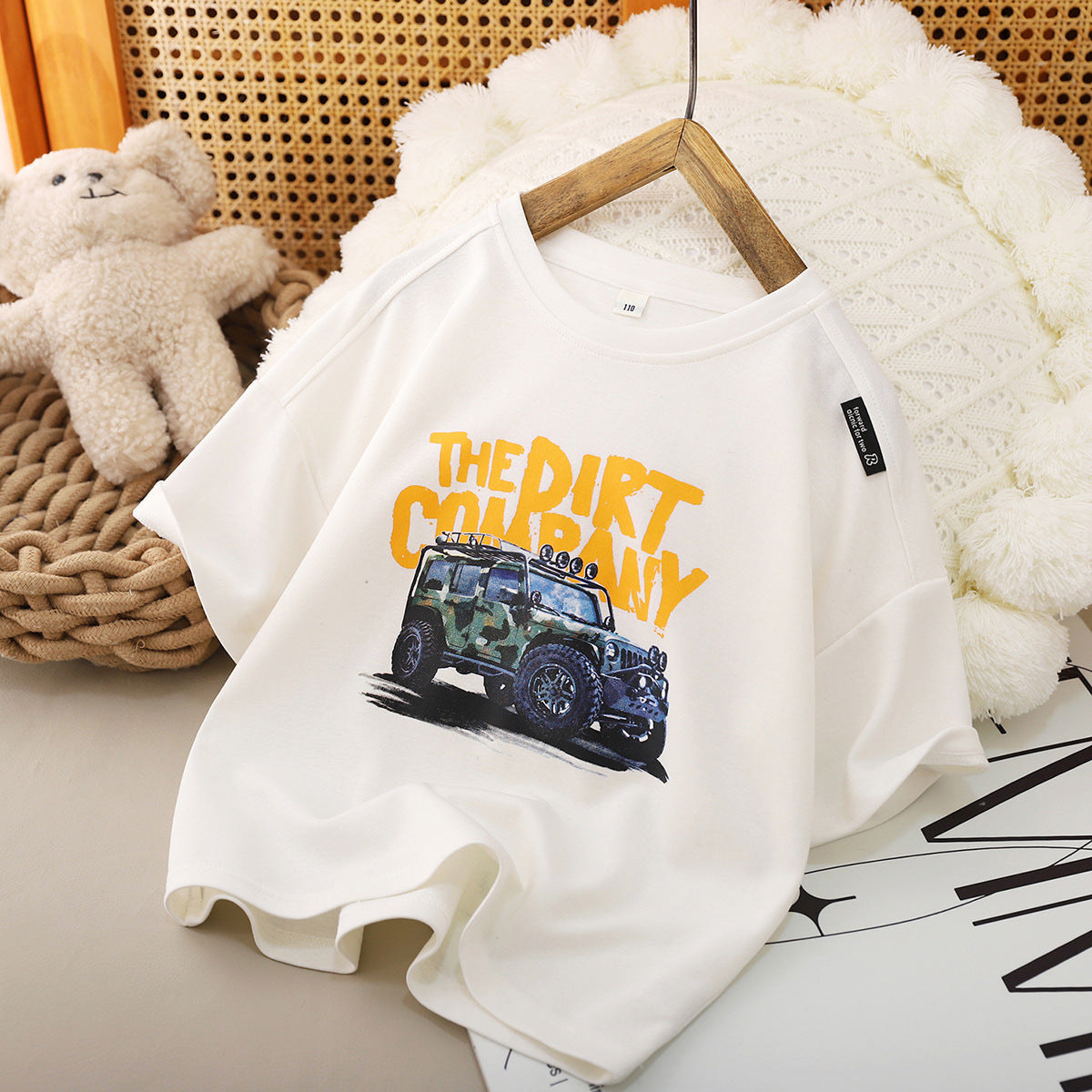 Children's Short-sleeved Medium Large Round Neck Top Cotton Clothes Children's T-shirt