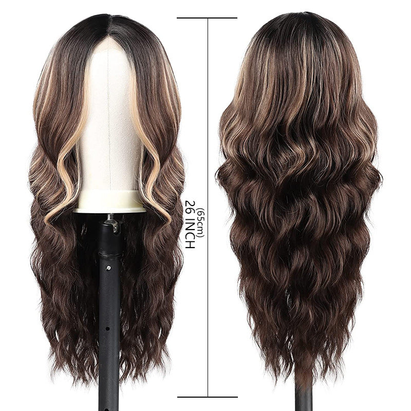 Female Curly Hair Small Highlight Chemical Wig Long Curls