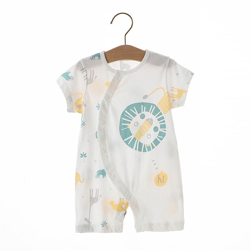 Thin Class Pure Cotton Boneless Short-sleeved Clothes Male Female Jumpsuit, Climbing Suit