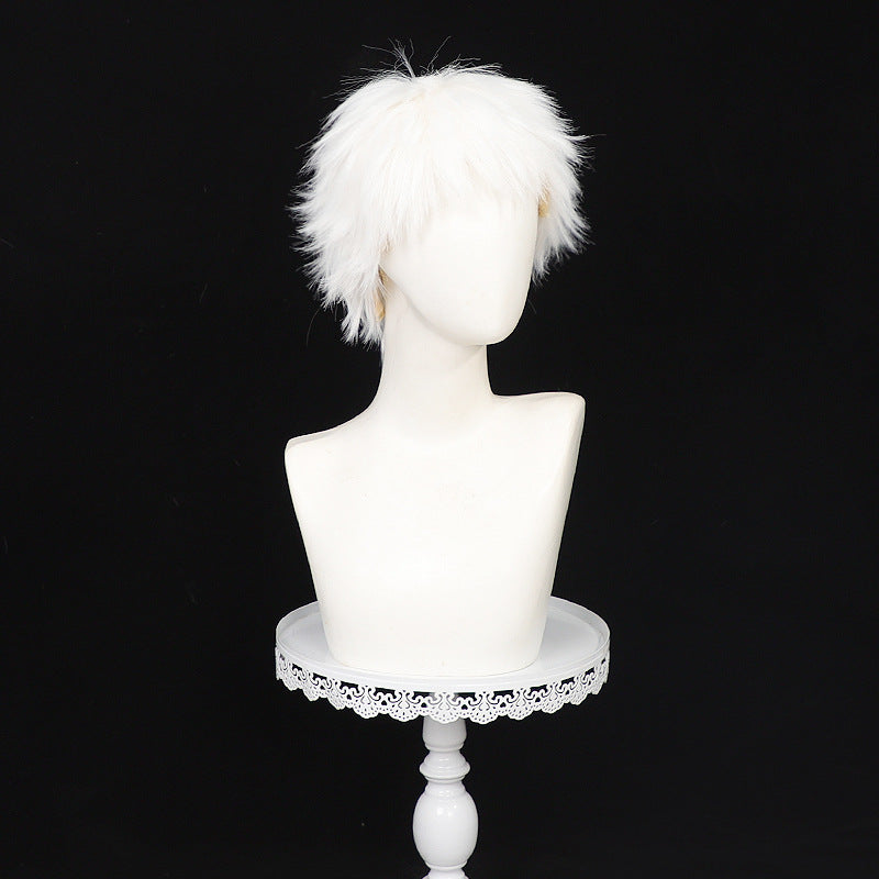 Men's Mercerized Dead Summer Light With Fur Top White Cos Wig