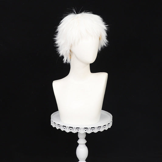 Men's Mercerized Dead Summer Light With Fur Top White Cos Wig