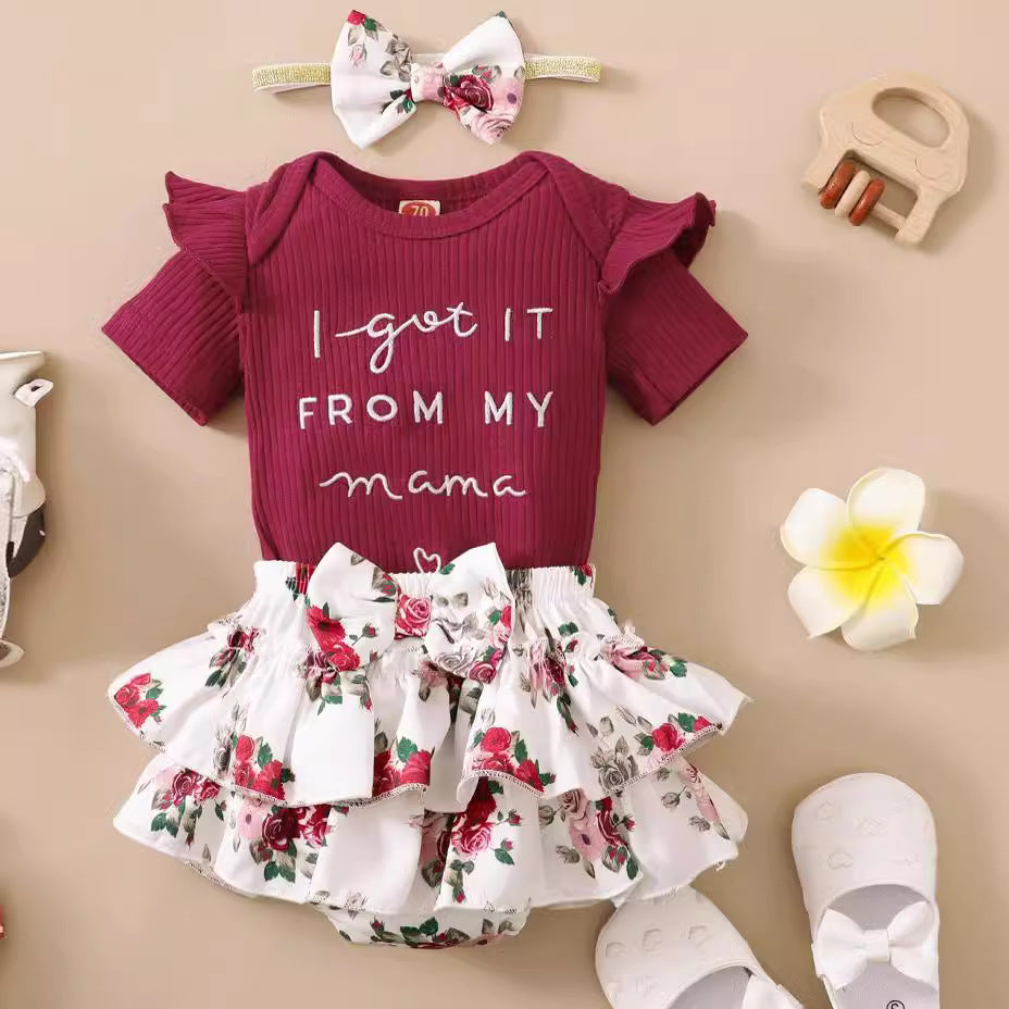 Summer Clothes Jumpsuit Shorts Floral Clothing Cute Children's Suit