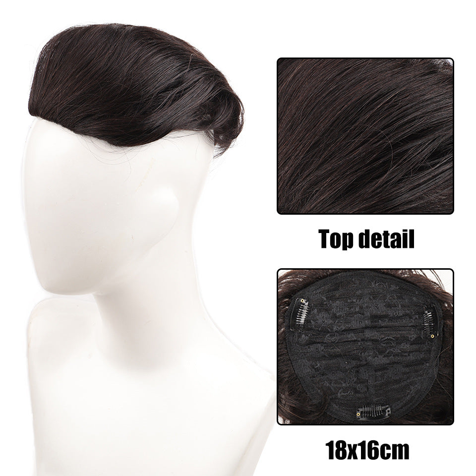 Men's Set Three-card Real Hair Supplementing Piece Breathable Internal Wig