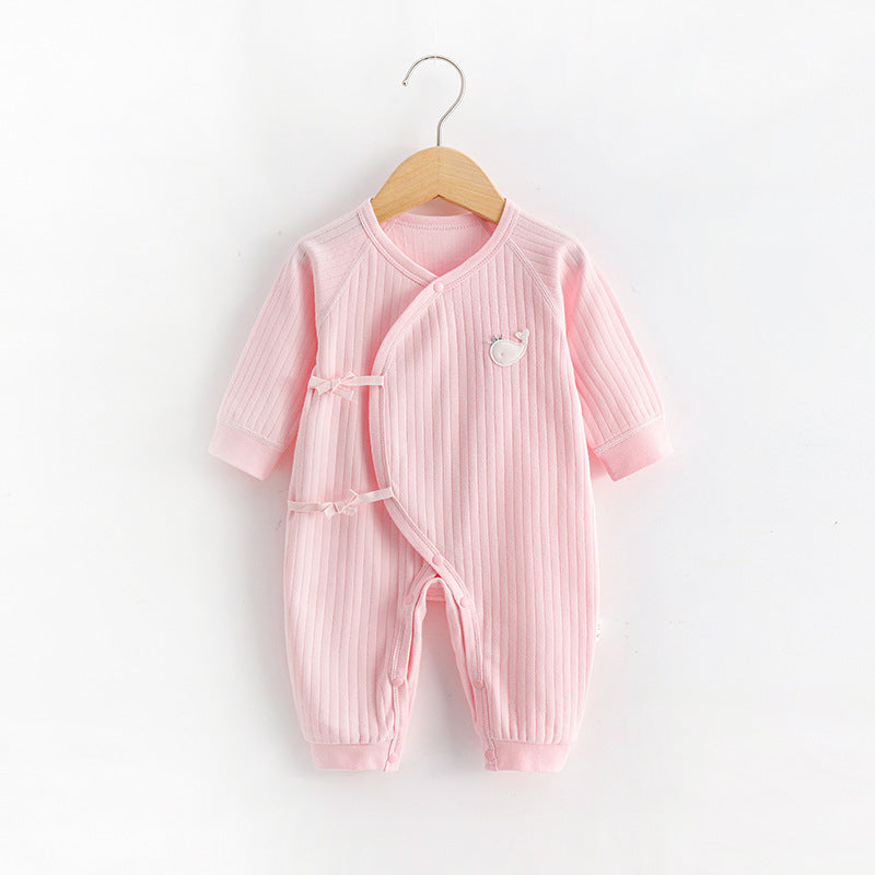 Rompers Born Boneless Cotton Closed Bellyband Crawling Jumpsuit, Climbing Suit