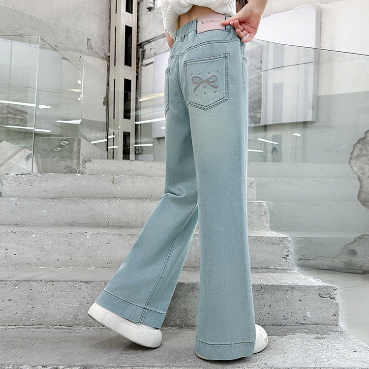 Summer Jeans Korean Style Medium Big Casual Children's Pants