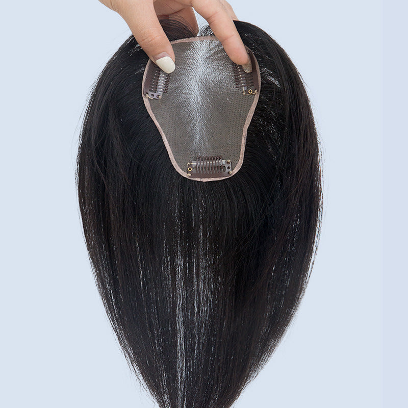 Women's Set Mesh Single Layer Lightweight Supplementing Real Hair Wig