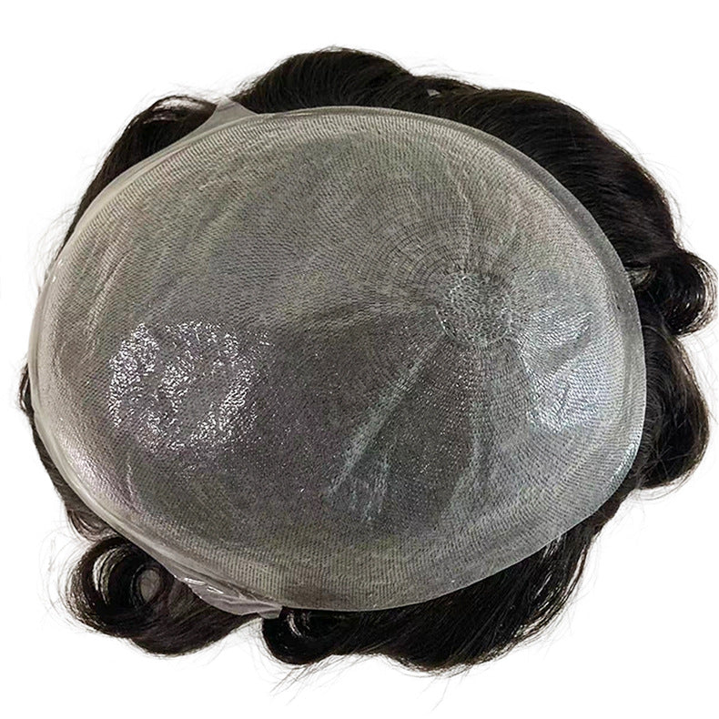 Men's Piece Full Biological Leather Realistic Natural Men's Wig