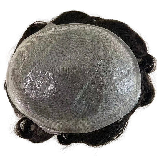 Men's Piece Full Biological Leather Realistic Natural Men's Wig