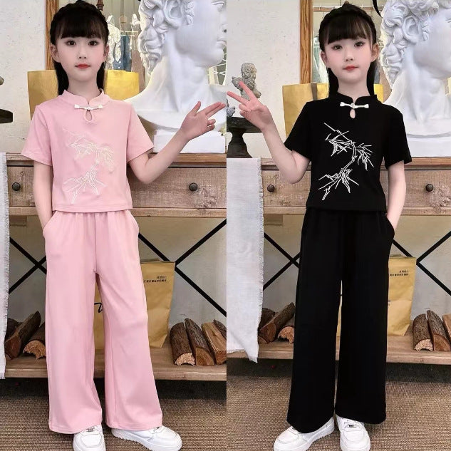Medium Large Ice Silk National Trendy Style Children's Suit