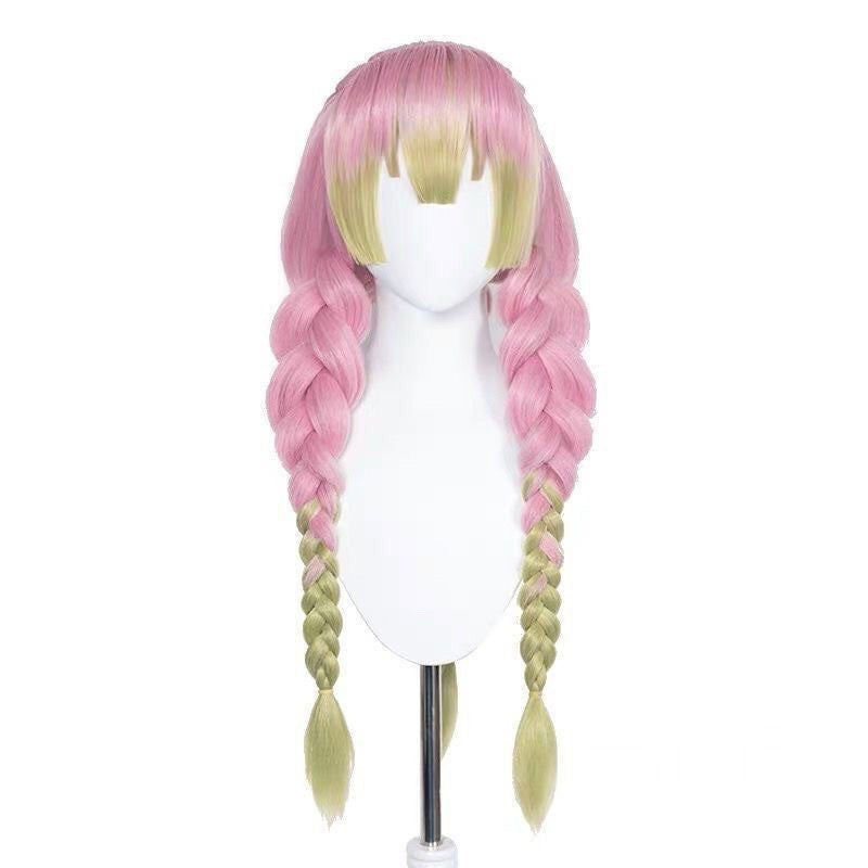 Glass Thick Twist Braid Gradient Color Whole Head Cover Long Cos Wig