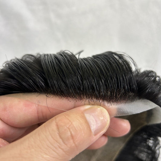 Men's Needle Summer All Real Hair Top Men's Wig