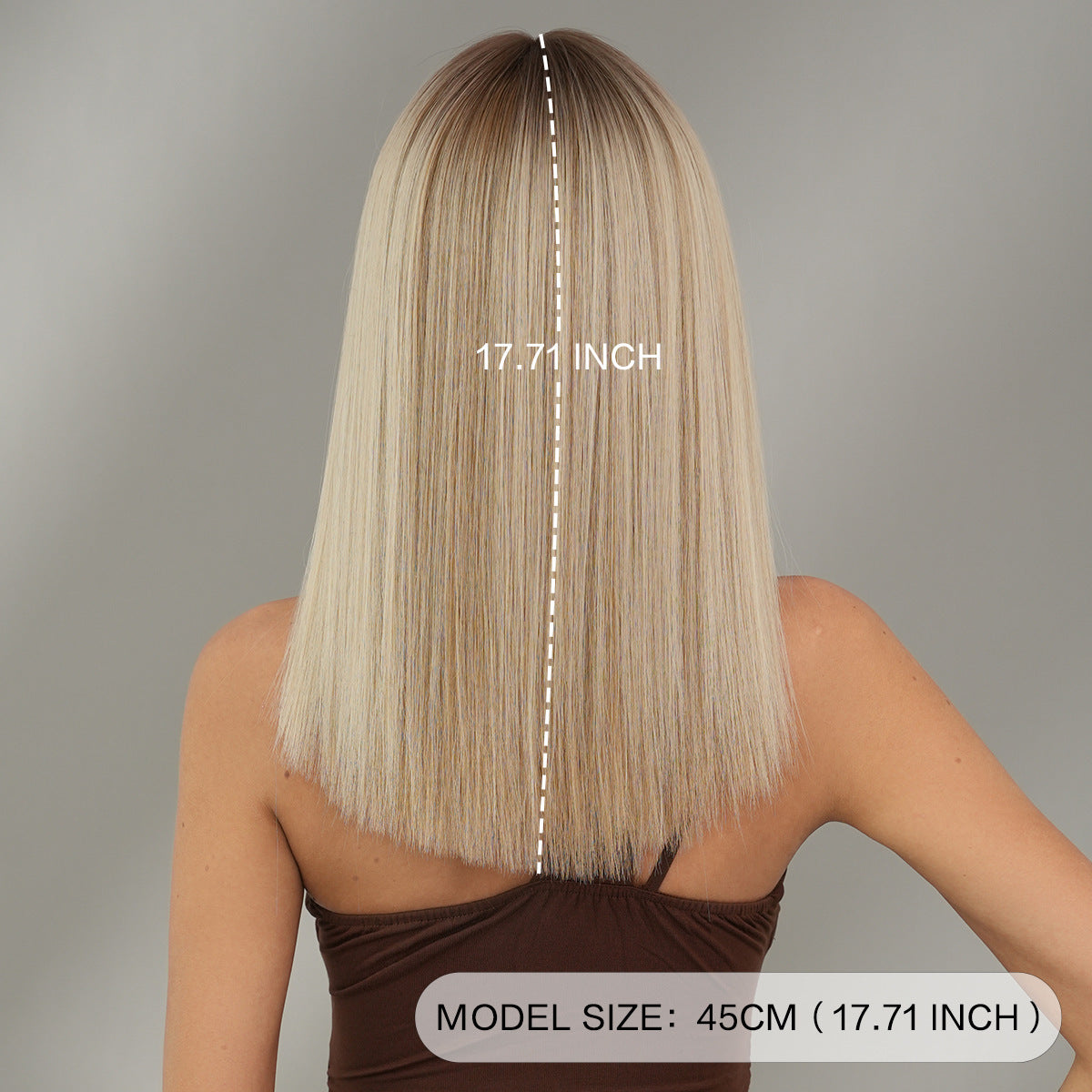 Women's Shoulder Dyed Chemical Fiber Rose Net Long Straight Wig