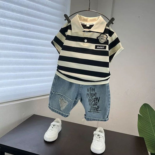 Children's Summer Fashion Short-sleeved Shirt Fashionable Clothing Children's Suit