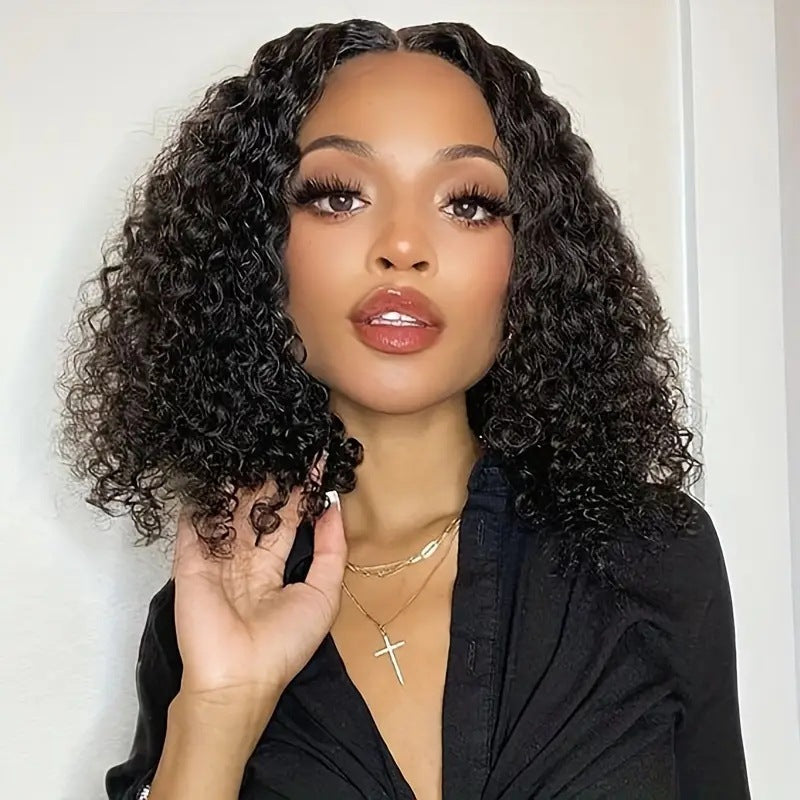 Women's Fashion Break-up Tube Wrapped Small African Wig Short Curly Hair