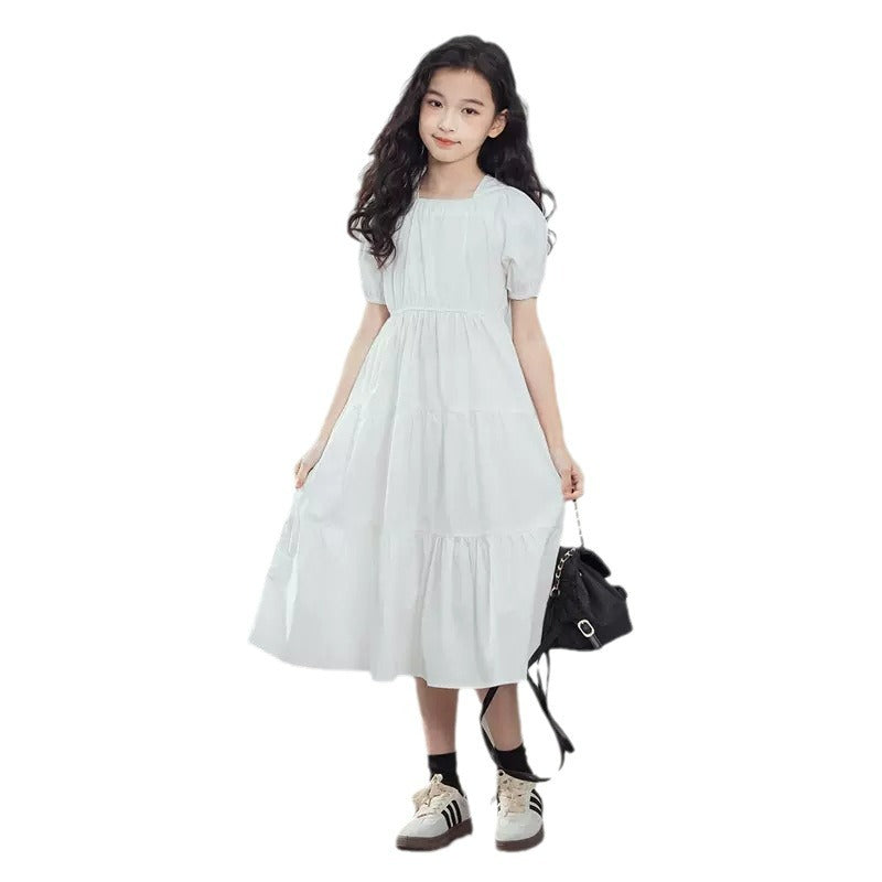 Children's Middle Big Thin Wear Overknee Casual Children's Dress