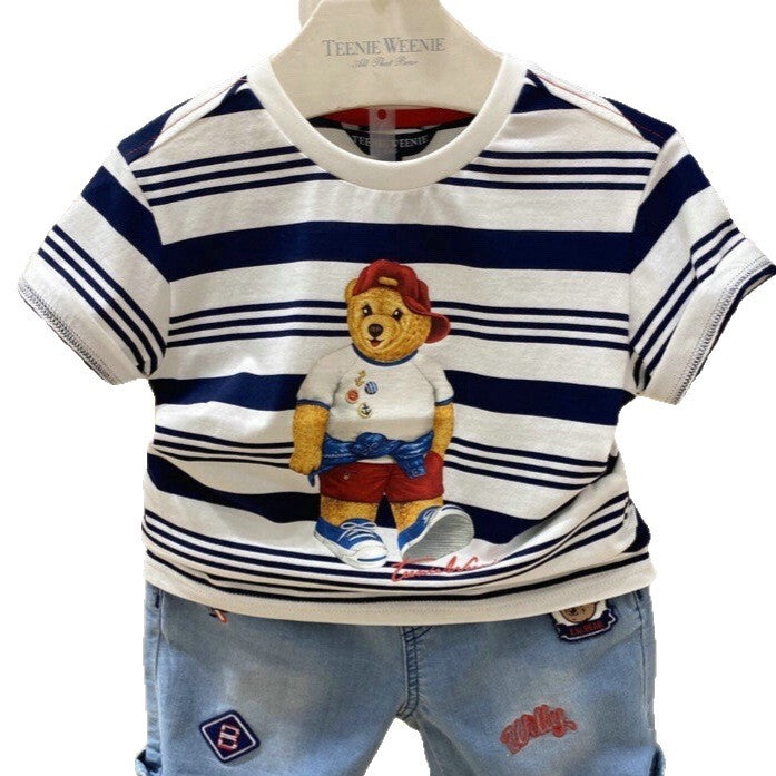 Korean Style Original Bear Boys Cute Printed Soft Breathable Casual Children's T-shirt