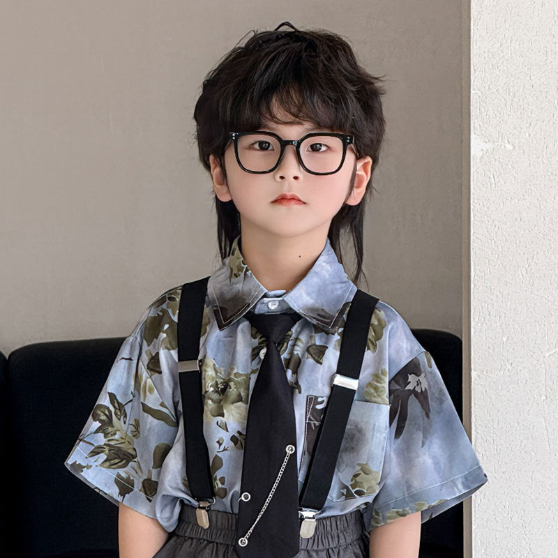 Children's Shirt Summer Korean Style Short Sleeve Children's Suit
